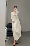 SWAYING/KNIT Knitted Panel Skirt SW22SSL53 Beige/White PS48